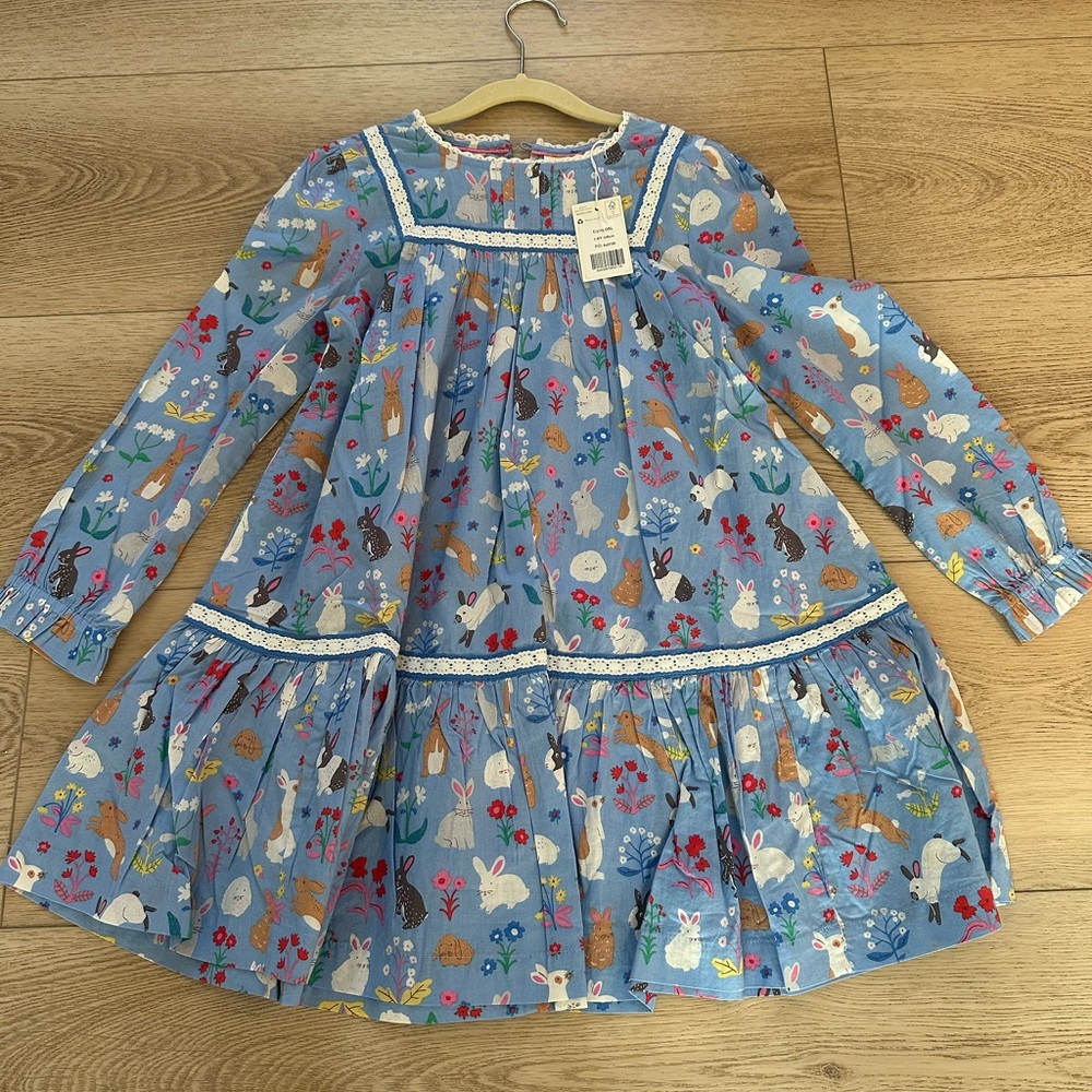 Boden Blue Dress with Animal and Floral Print